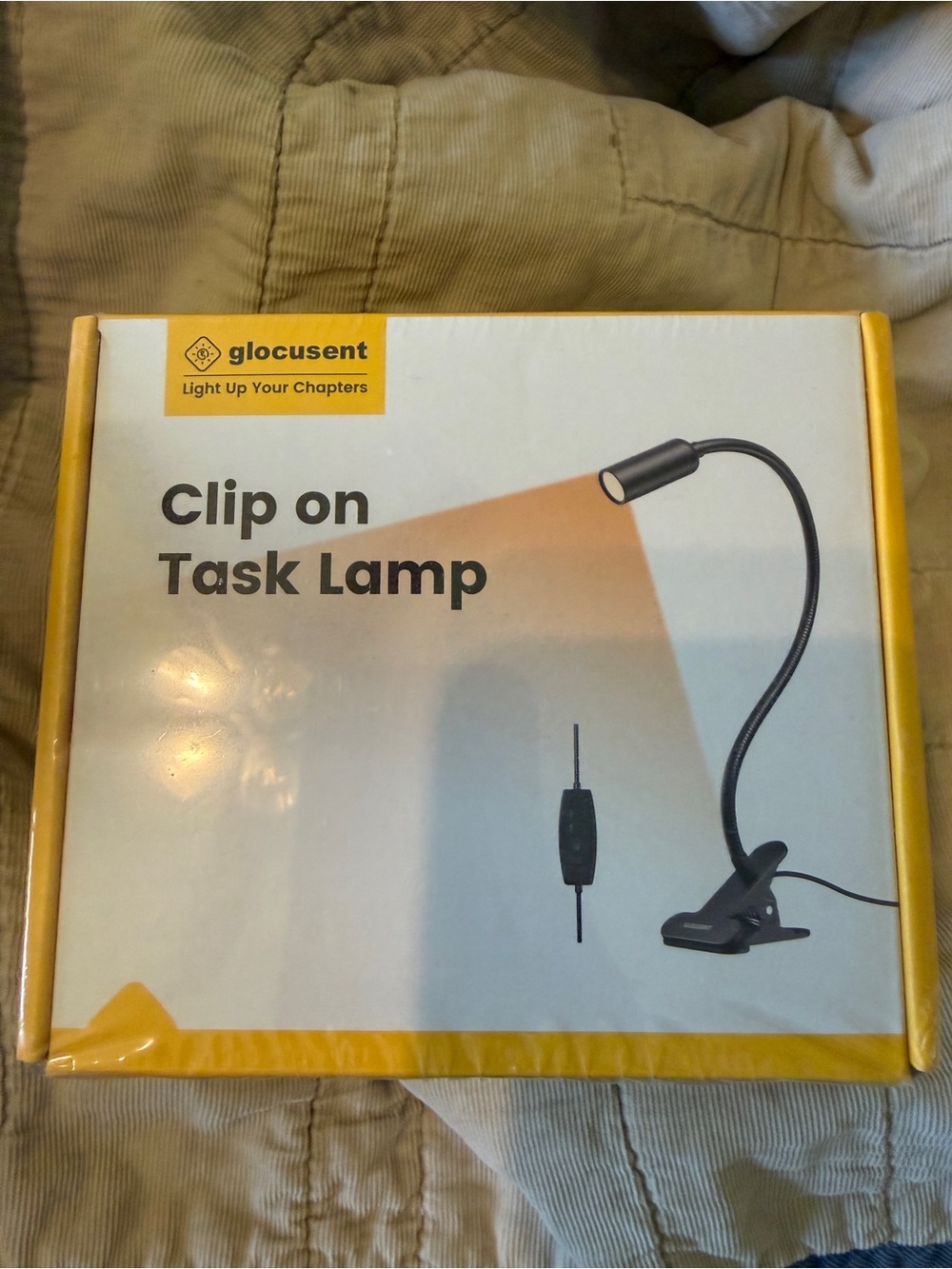 glocusent Clip On Task Lamp - Black with Yellow Accents